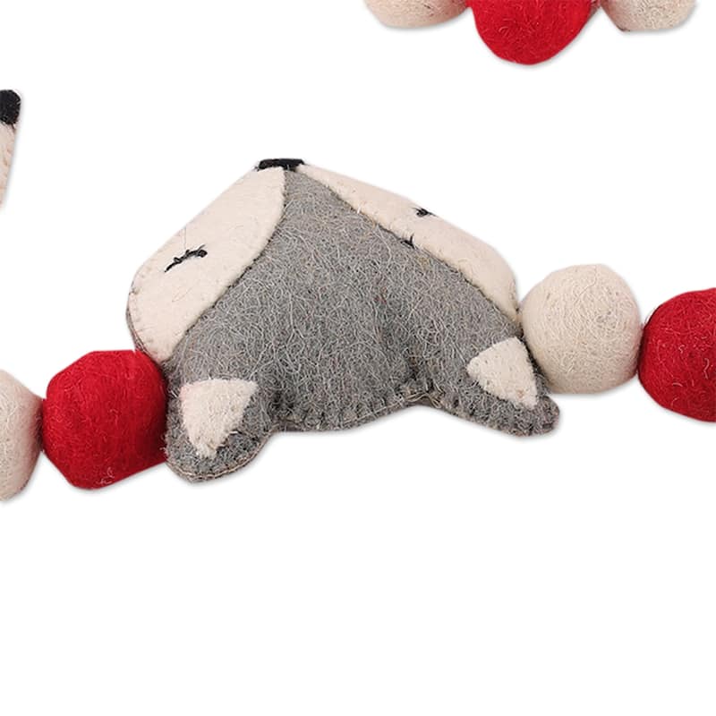Novica Handmade Fox Spirit Wool Felt Garland