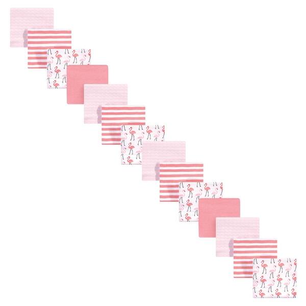 slide 1 of 1, Hudson Baby Infant Girl Cotton Flannel Receiving Blankets Bundle Set, Pink Flamingos 14-Pack, One Size One Size - Pink Flamingos 14-Pack
