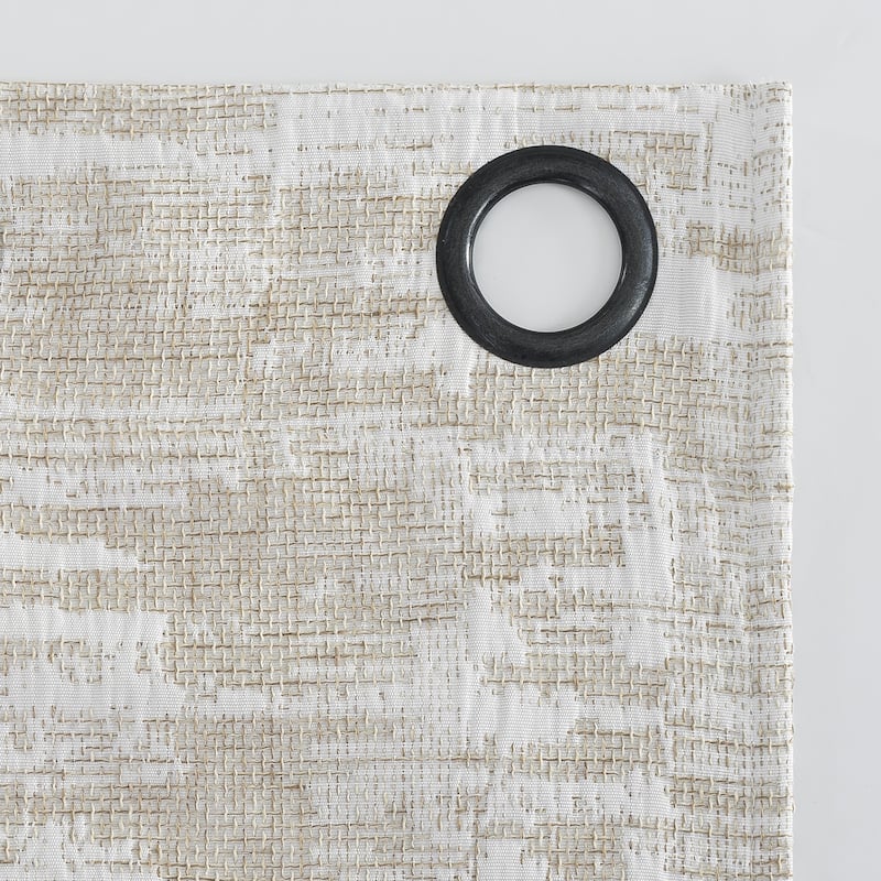 Sun Zero Parrish Distressed Grid Thermal Extreme Total Blackout Grommet 1-Piece Curtain Panel, Single Panel