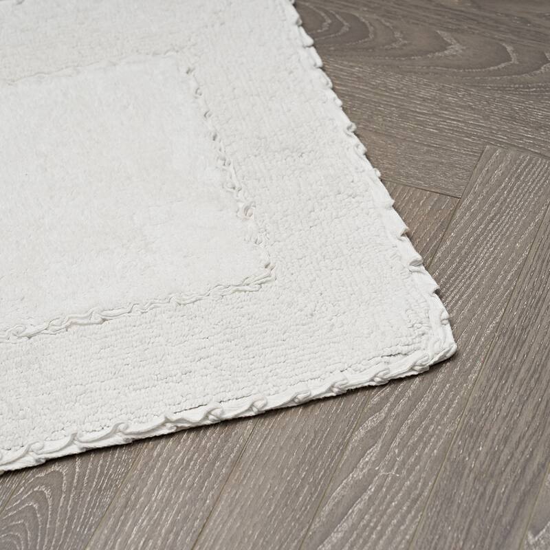 Laura Ashley Ruffle Border Pure Cotton Bath Rugs