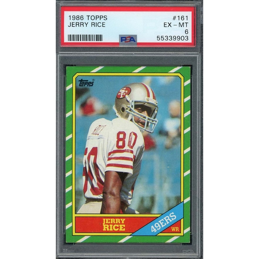 Jerry Rice 1986 Topps Football Rookie Card RC #161 Graded PSA 6 - 8'6" x 11'6"