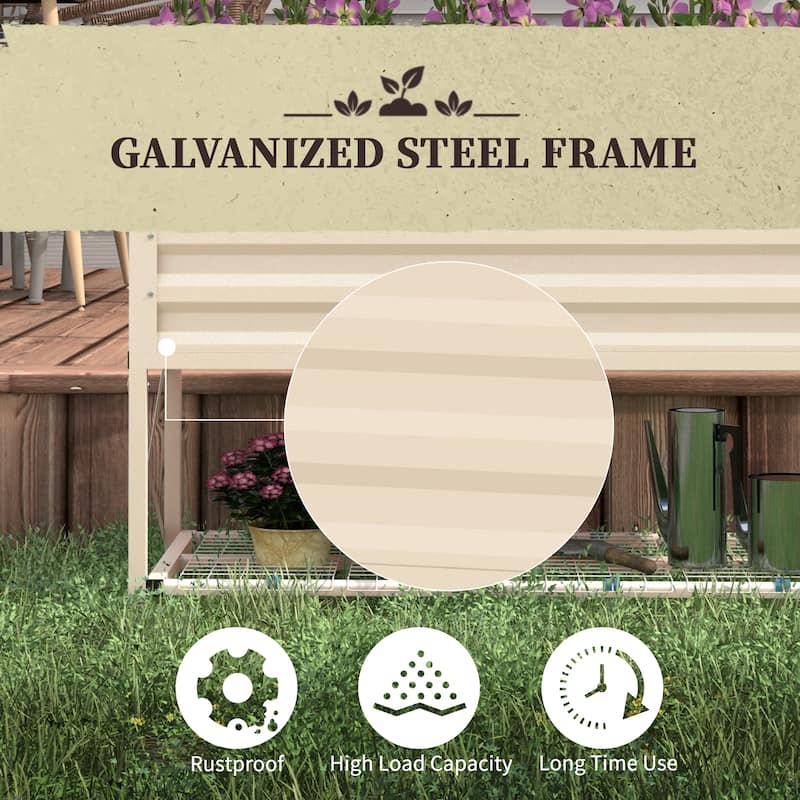 Countryside Style Garden Bed with Legs and Bed Liner, for Backyard and Patio Grow Vegetables Herbs and Flowers Natural