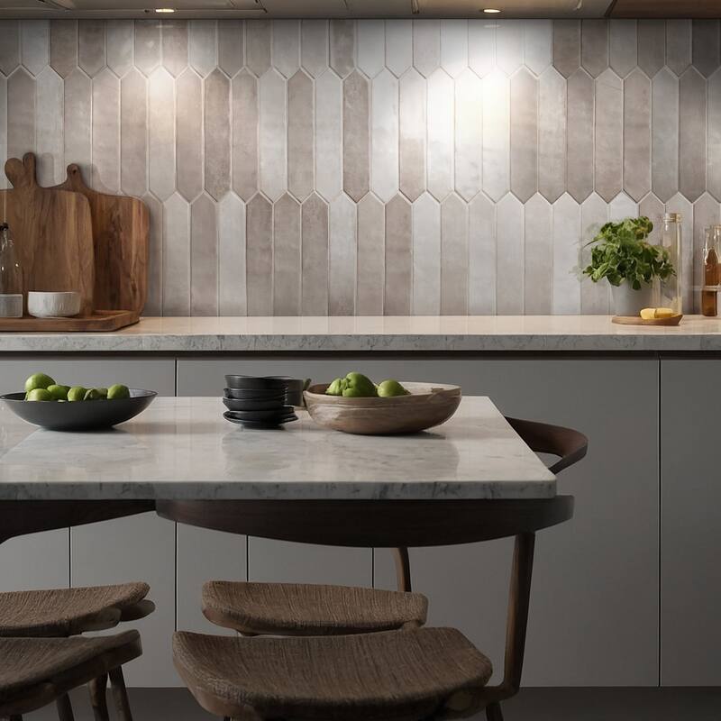 Ackland AKNPTHOK2.5X13G-CA Hoku - 3" x 13" Ceramic Geometric Wall Tile