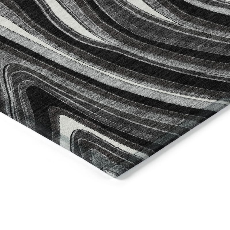HomeRoots Abstract Transitional Rectangle Outdoor Rug