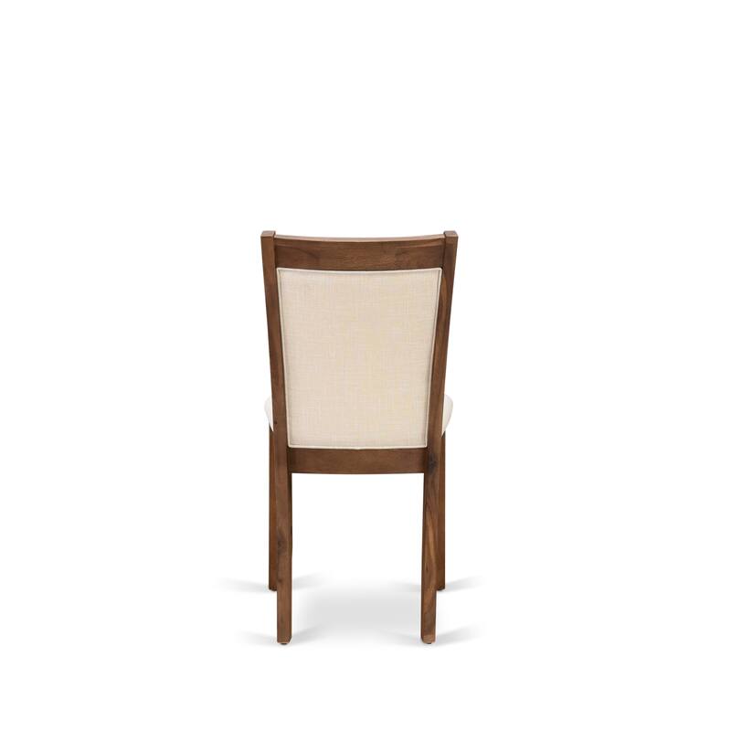 East West Furniture Dining Set- a Rectangle Dining Room Table and Light Beige Linen Fabric Chairs, (Pieces & Finish Options)