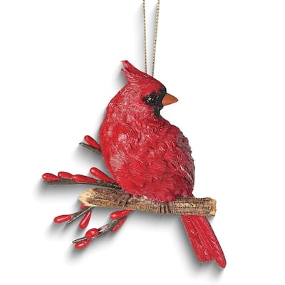 Curata Resin Cardinal on Branch Ornament