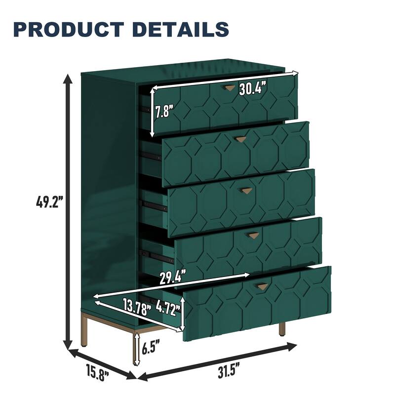 5 drawers cabinet