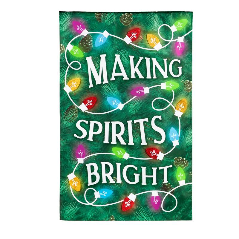 Making Spirits Bright House Applique Flag - Multi - Color