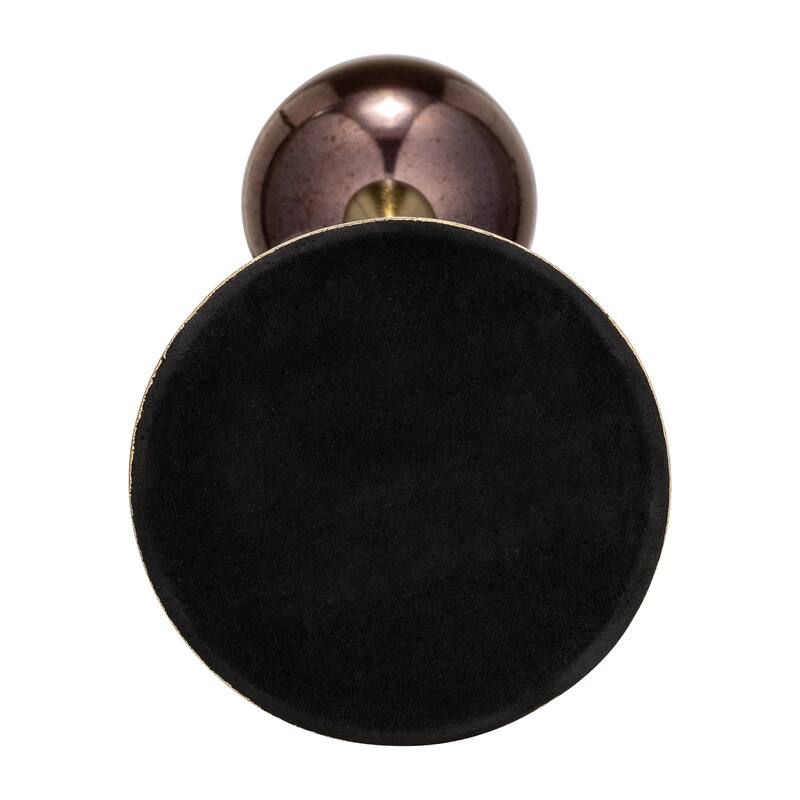 Glass Metal Stem Curved Globe Candle Holder