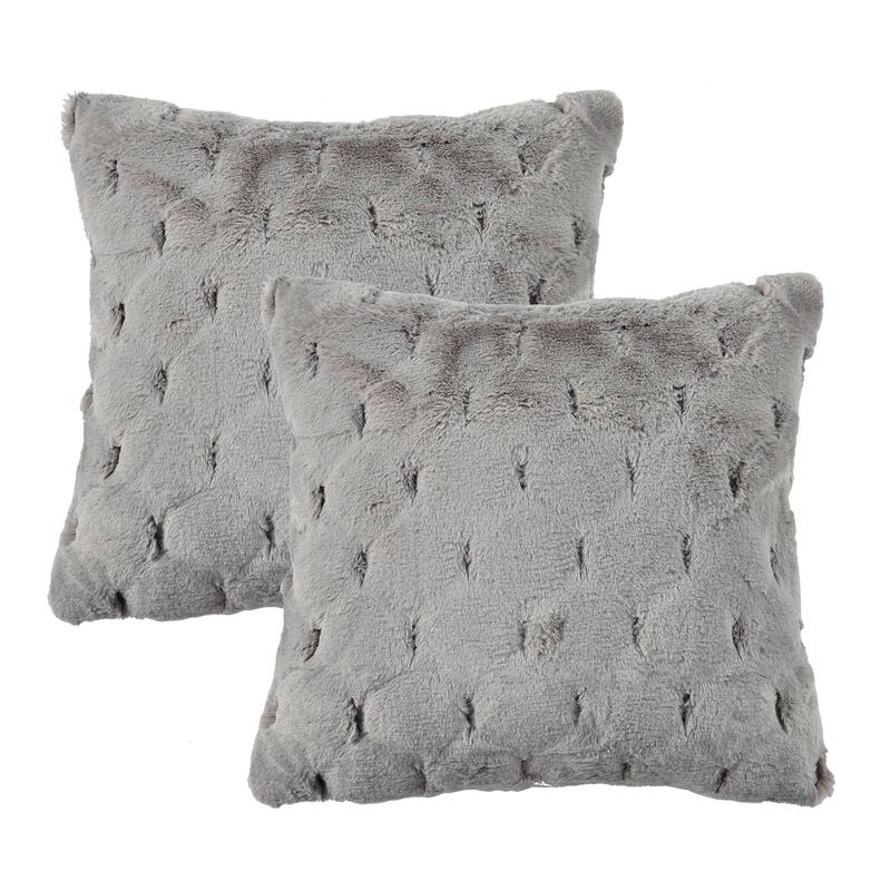 Serenta JacquardRabbit FauxFur Pillow Cover 2 Piece, NO INSERT
