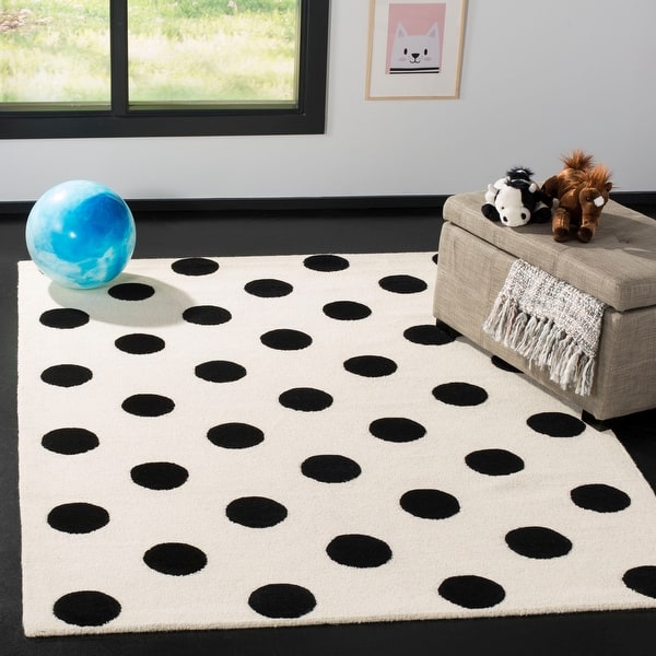 slide 2 of 18, SAFAVIEH Handmade Kids Nayeli Wool Rug 3' x 5' - Ivory/Black