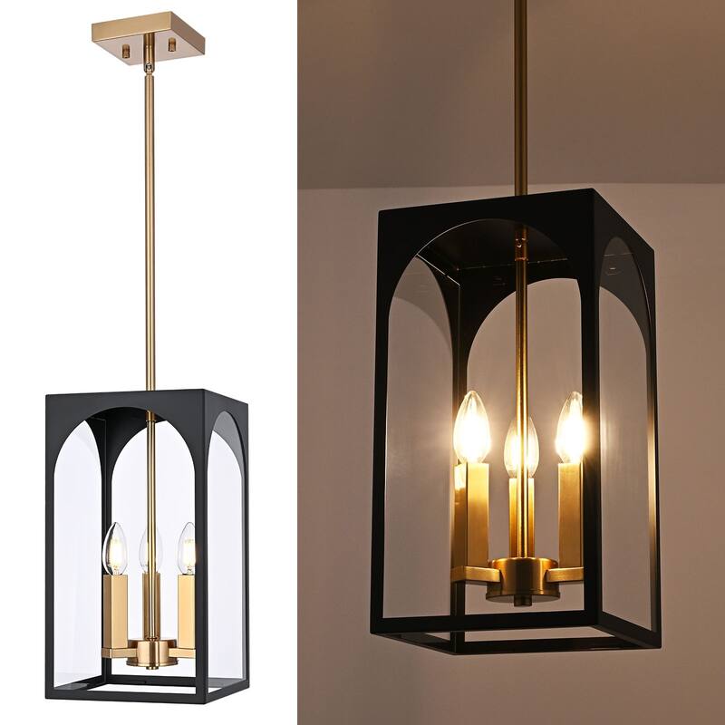 3-Light Large Outdoor Pendant Light Fixtures, Exterior Hanging Lantern Porch Light Adjustable, Hanging Lamp