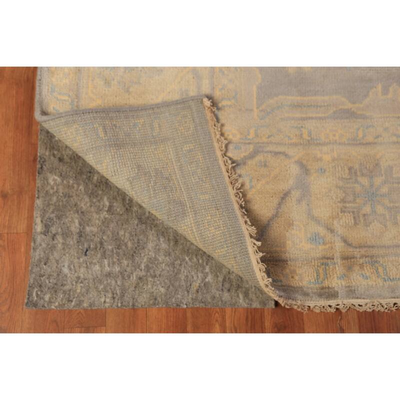 Earth Tone Oushak Indian Area Rug Handmade Wool Carpet - 8'0"x 9'7"
