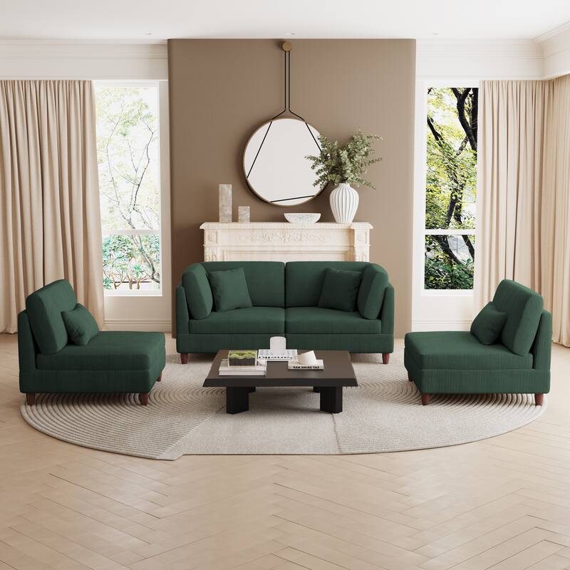 Multi-Combination Couch Modular Corduroy Sectional Sofa