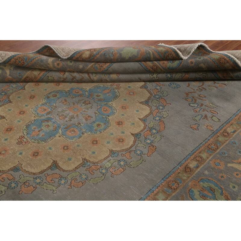 Over-Dyed Tabriz Persian Vintage Rug Hand-Knotted Wool Carpet - 8'3"x 11'5"