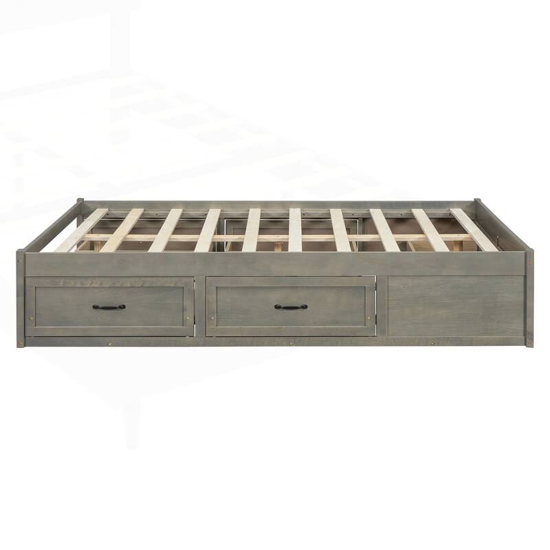 Sophisticated Platform Bed with Abundant Storage and Stylish Design