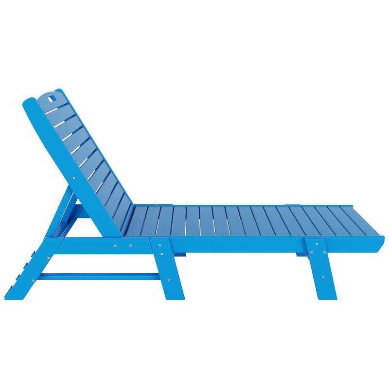 Laguna Hdpe All Weather Outdoor Patio Pool Reclining Armless Chaise Lounges With Square Side Table (3-Piece Set)