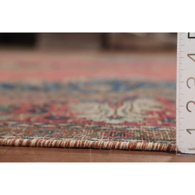 Distressed Tabriz Persian Vintage Rug Hand-Knotted Wool Carpet - 9'6"x 12'10"