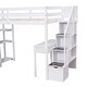 preview thumbnail 17 of 18, Twin size Loft Bed with Storage Drawers ,Desk and Stairs, Wooden Loft Bed with Shelves, No box spring required- White