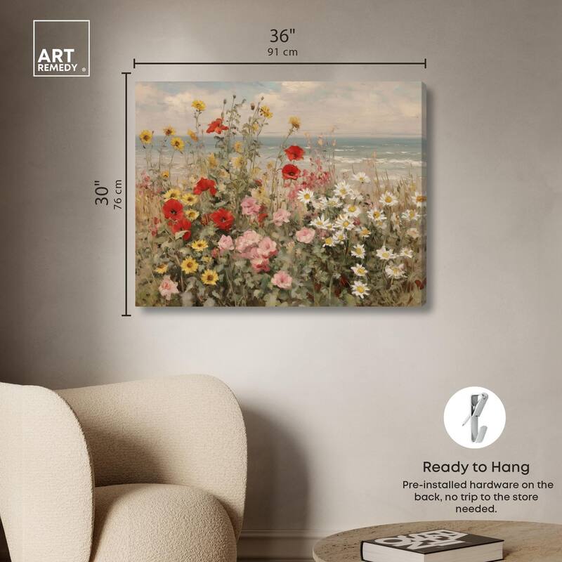 Misty Ocean Field II Canvas by Art Remedy, Gallery Wrapped