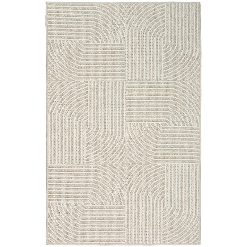 Nourison Textured Home Indoor only Geometric Area Rug - 2' 2" x 3' 9" - Beige/Ivory