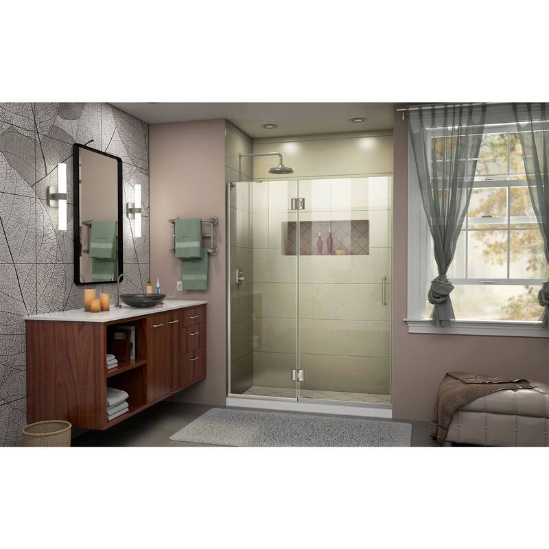 DreamLine Unidoor-X 53 in. W x 72 in. H Frameless Hinged Shower Door