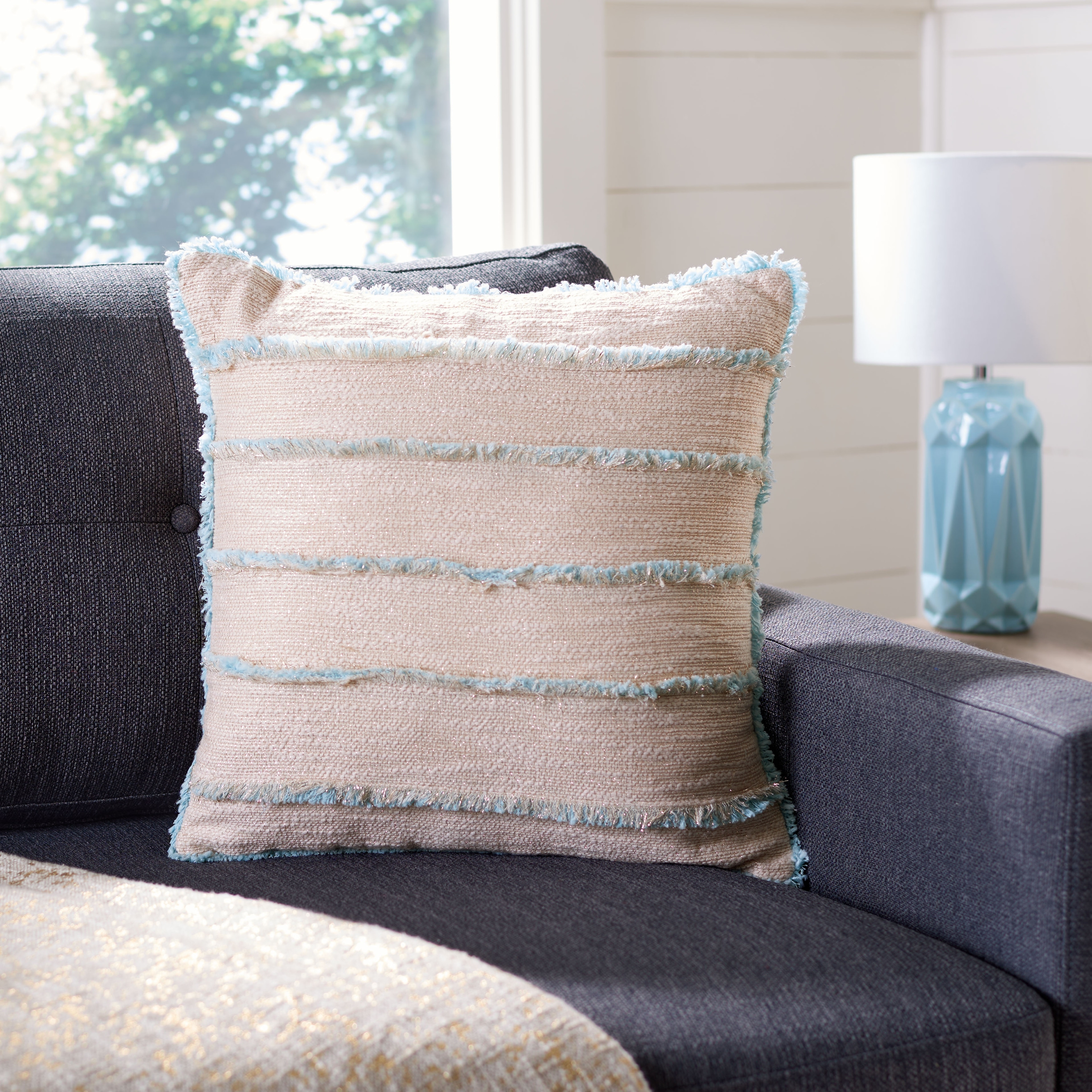Safavieh Parlen Fringed Cotton Reversible Throw Pillow