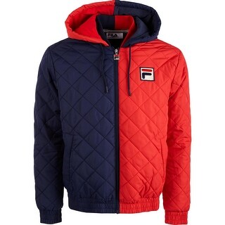Shop Fila Mens Quilted Coat Winter Jacket Red Navy L