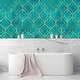 preview thumbnail 3 of 2, Moroccan Watercolor Waves Removable Wallpaper - 24'' inch x 10'ft
