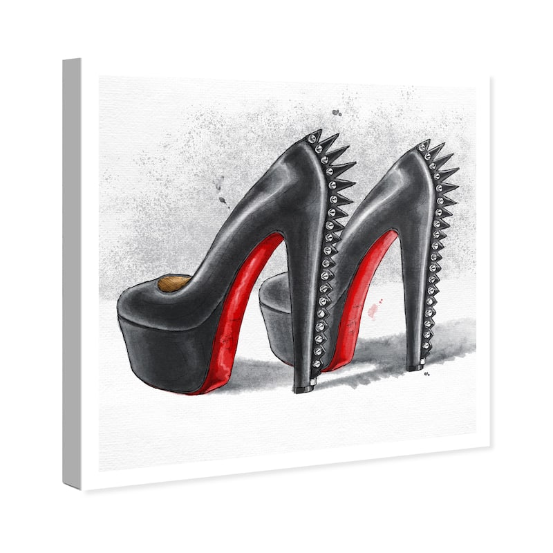 Wynwood Studio Canvas Fashion and Glam Spikes Black and Pastel Black Glam Wall Art Canvas Print