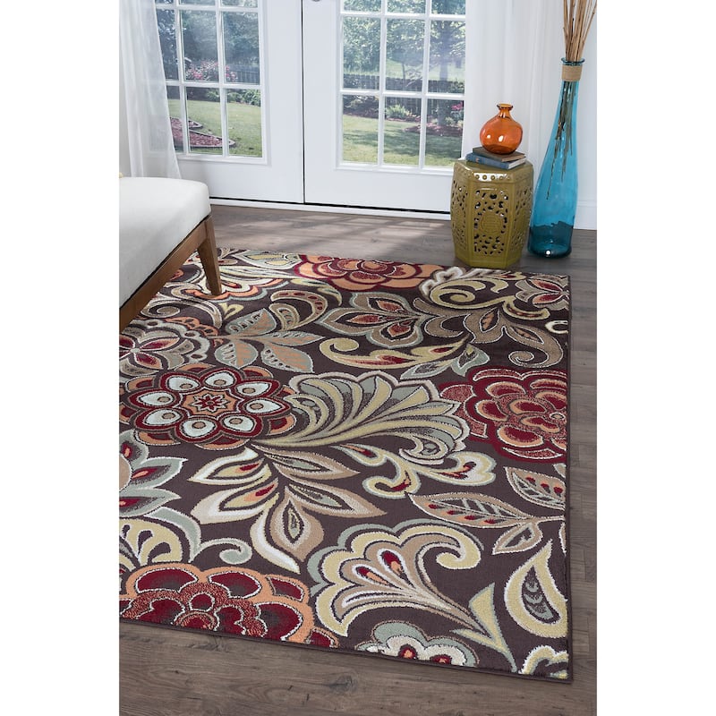 Decora Farmhouse Floral Indoor Area Rug