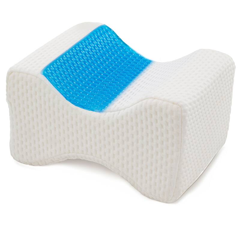 Orthopedic Cooling Gel & Memory Foam Knee Pillow,Ergonomic Leg Support Wedge,Alignment for Side Sleepers Washable Cover - Specialty - Firm