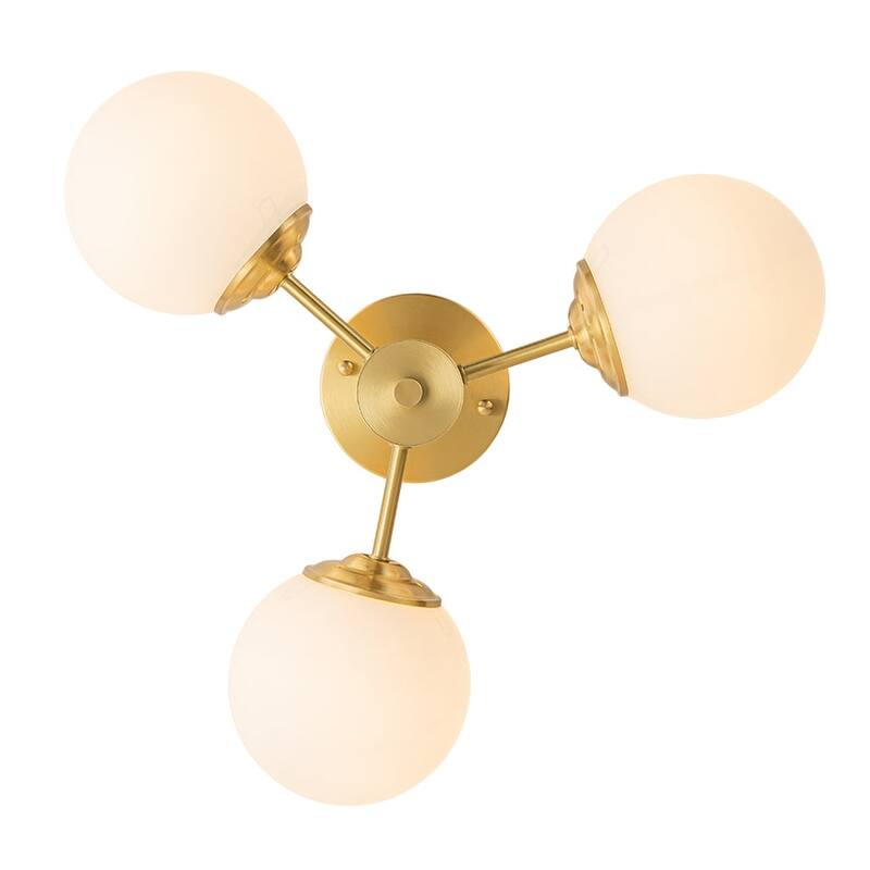 Contemporary 3-Light Frosted Glass Globe Sputnik Ceiling Light - 19in
