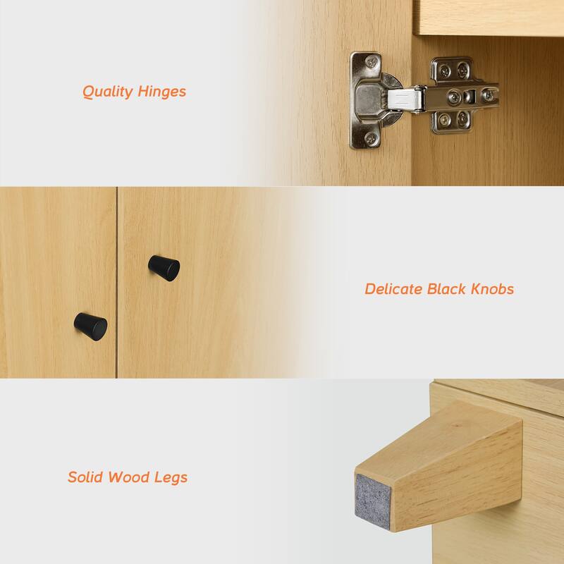 Sideboards Buffet Cabinets with Doors for Dining Room, 32.4"H