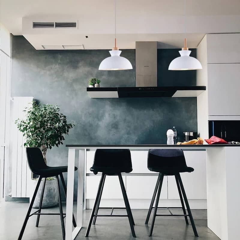 1-Light 11 in. Modern Bowl Dome Pendant Kitchen Island Lighting