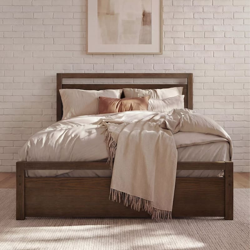 Grain Wood Furniture Solid Wood Loft Platform Bed - Brushed Mocha - Queen