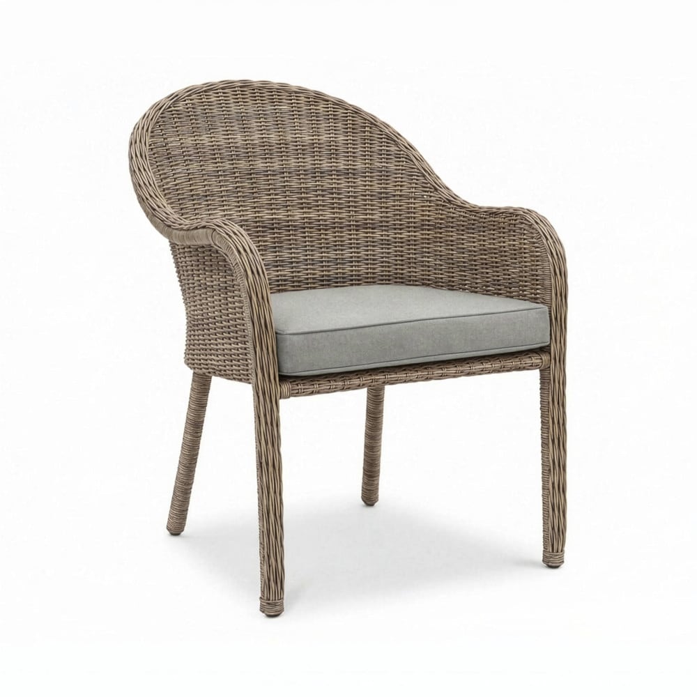 Martha Stewart All-Weather Stacking Armchair with Seat Cushion - 27.75"D x 25.25"W x 33.5"H