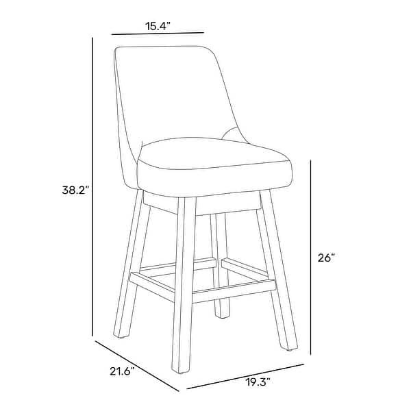 Boucle Polyester Upholstered Swivel Counter Stool - Foot Glides