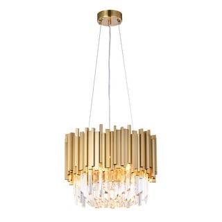 Transitional 6 Light Gold Chandelier With Clear Crystal Accents - Bed ...