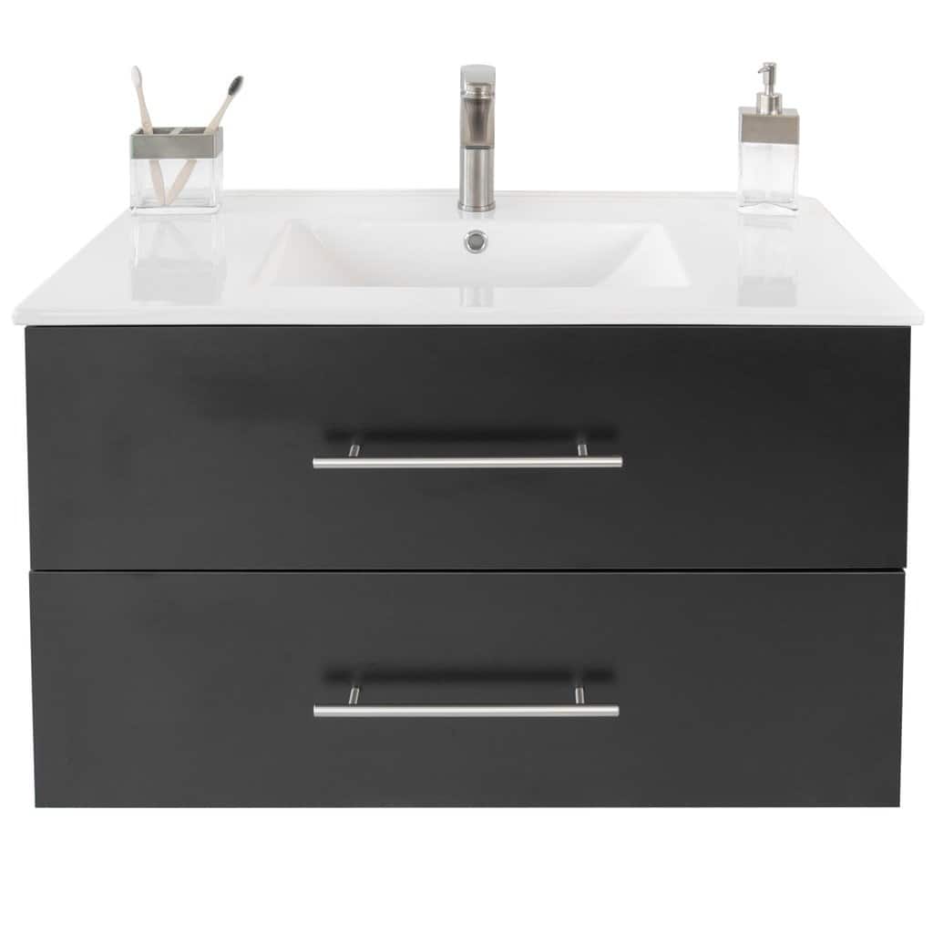 Utopia 36" Single Sink Wall-Mounted Bathroom Vanity Top Set