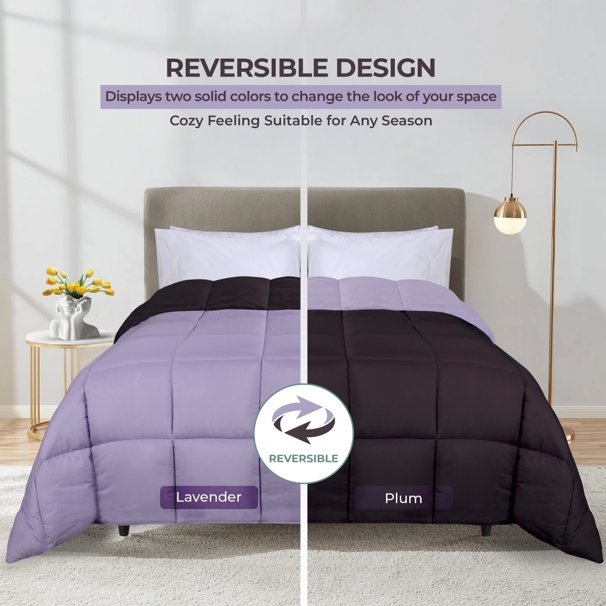 Superior Brushed Microfiber Down Alternative Reversible - Picture 33 of 40