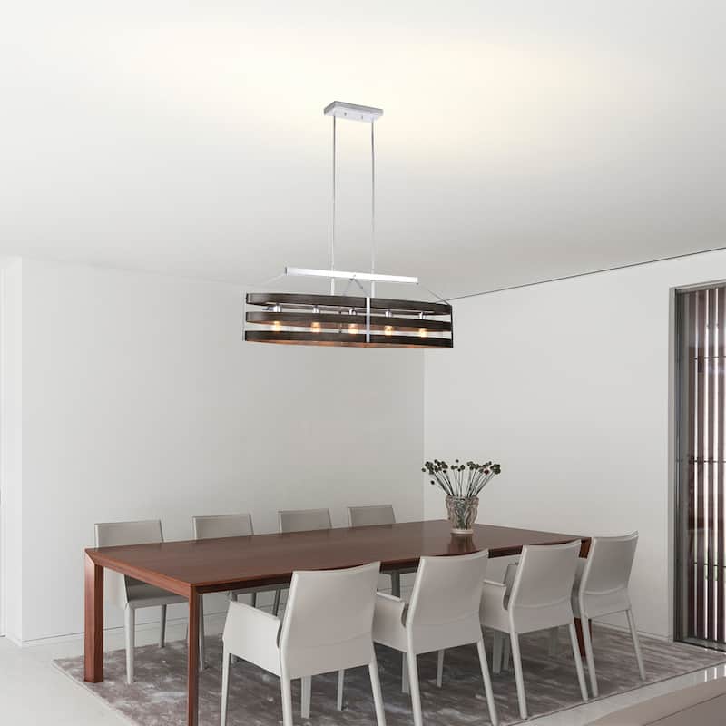 Franc 40 Inch Kitchen Island Pendant chrome Finish 5-Light