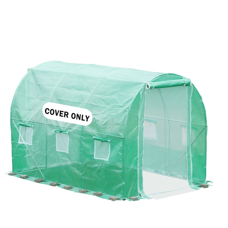Aoodor Replacement Greenhouse Cover, Walk-in Tunnel Plant Gardening Spare Cover (No Frame) - 10'x7'x7'