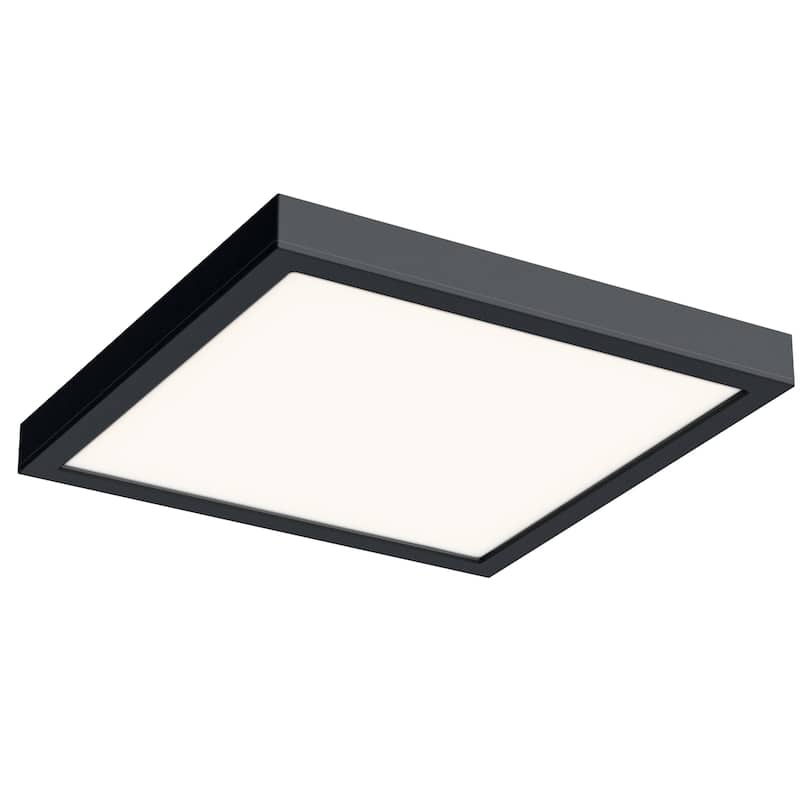 DALS Lighting Low Profile Square CCT LED Flushmount - 14 Inch - Black