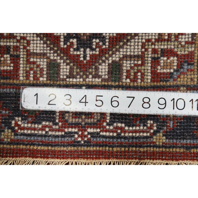 Hand Knotted Oriental 100% Wool Carpet Traditional Medallion Oranges & Rust Heriz (serapi) Area Rug - 3' 0'' X 2' 0''