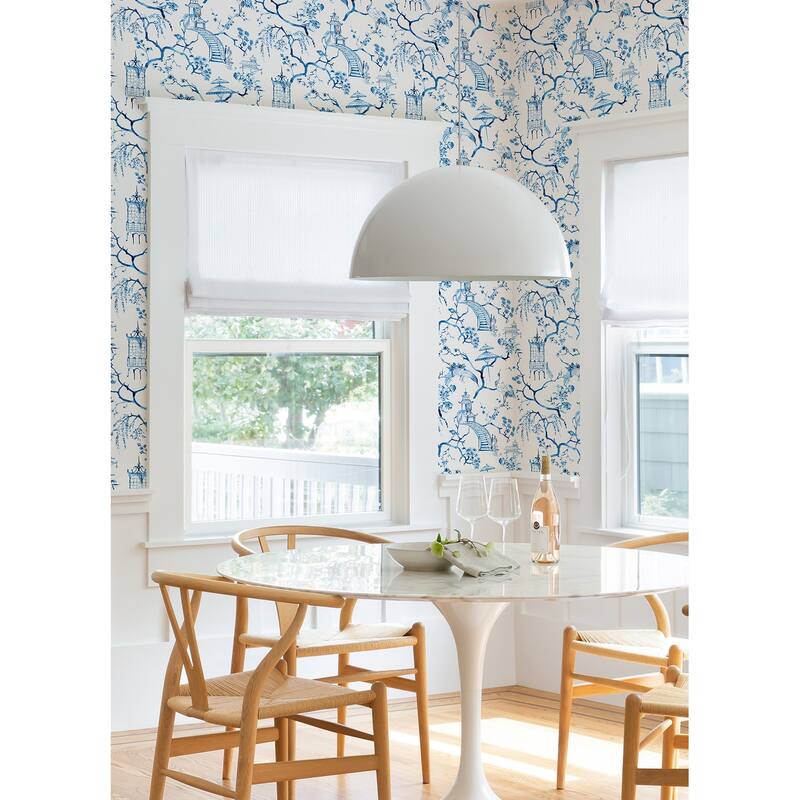 A-Street Prints Serena Blue Chinoiserie Wallpaper
