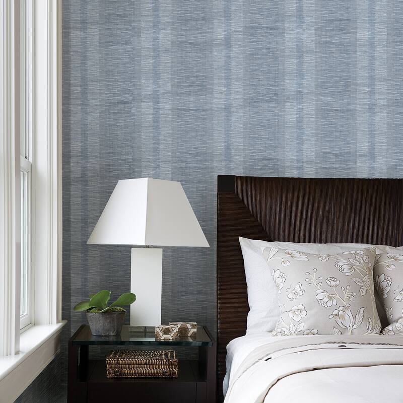 A-Street Prints Pezula Blue Texture Stripe Wallpaper