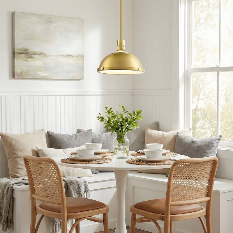 3-Light Farmhouse 3-Light Dome Chandelier Metal Pendant Light