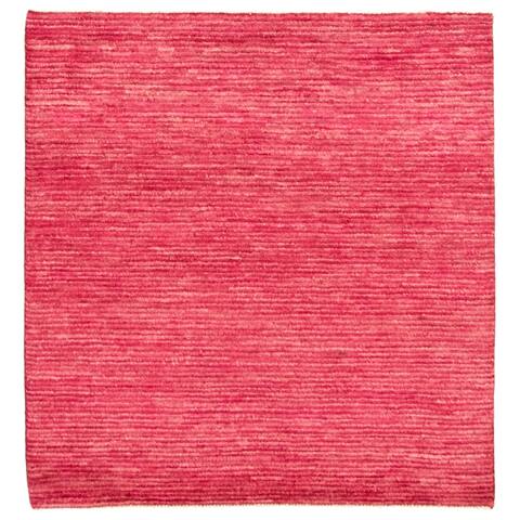 ECARPETGALLERY Hand-knotted Pak Finest Gabbeh Pink Wool Rug - 4'1 x 4'2