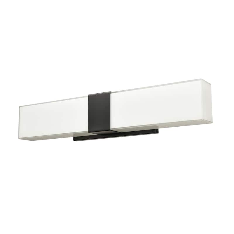 Elk Home Reciprocate Matte Black With White Glass 2 Light Vanity Light - 25''